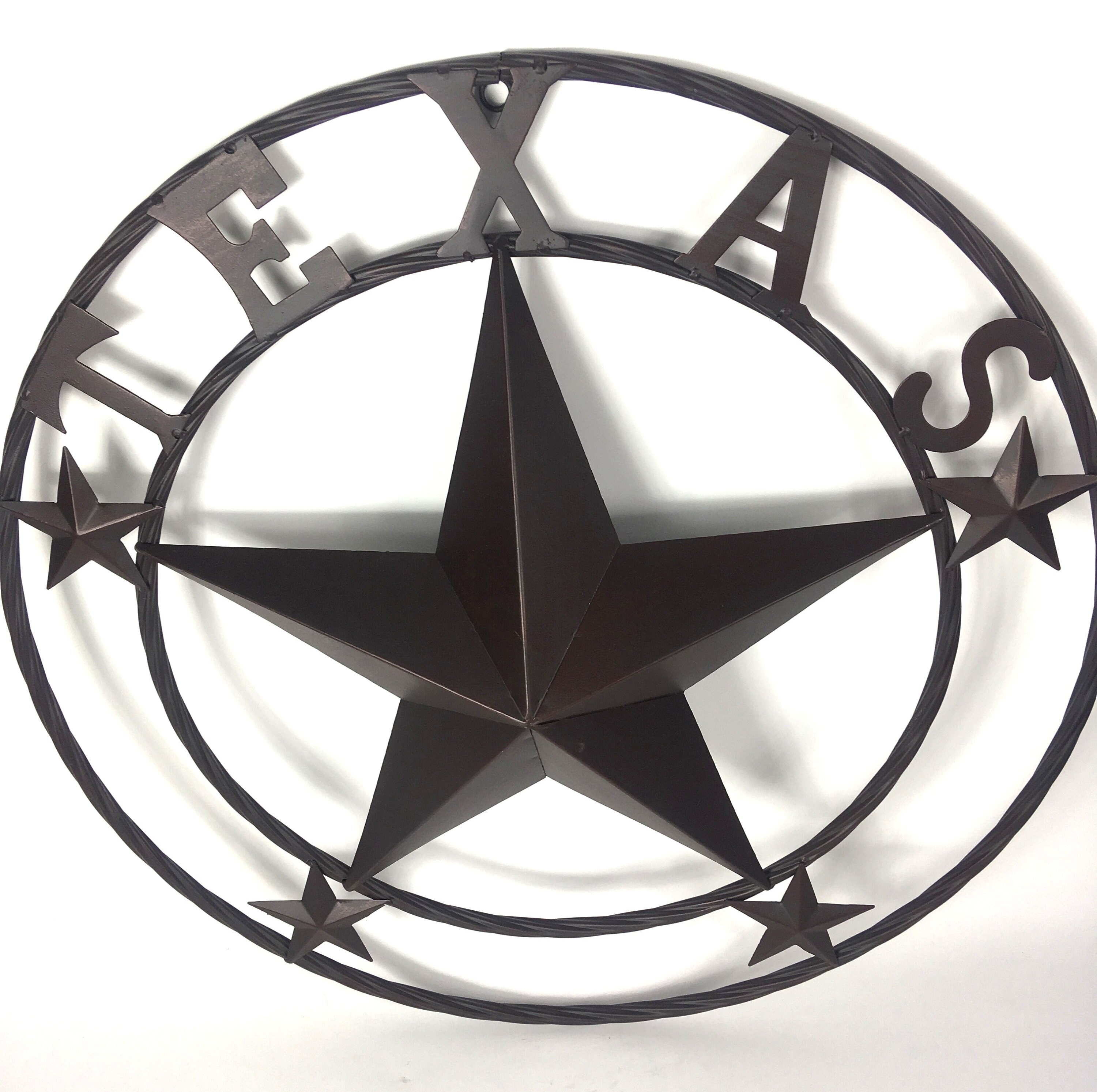 Texas Metal Sign Star Ring Circle Lone Star Wall Hanging Etsy
