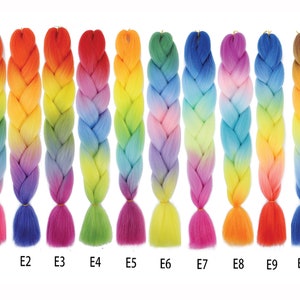 255 Fancy & Highlight Color High Quality 24 inch Synthetic Jumbo Braids Ombre Hair Extensions Buy 10 get 12 PACKS Color E1~E10