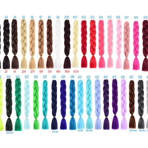 12 PACKS Fancy & Highlight 255 Colors High Quality 24 inch Synthetic Jumbo Braids Ombre Hair Extensions Color A1~A40