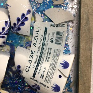 Blå Azul Trasig flaskkonst bild 2