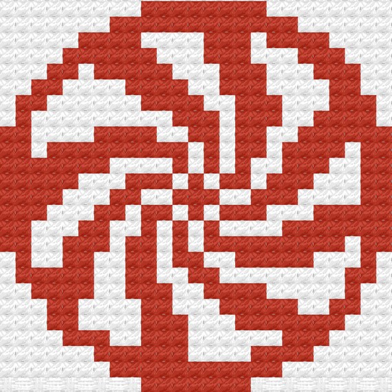 Peppermint Candy Starlight Crochet Pattern Throw Pillow Pdf Etsy