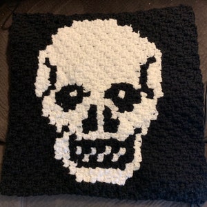 Skull C2C Crochet Pattern Panel Graph and Color Block - Etsy