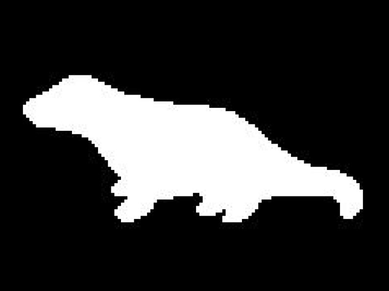 Otter White Silhouette C2C Crochet Pattern Corner to Corner Twin Size Blanket Afghan Graphghan Black Background River Sea Ocean Aquatic MC2C