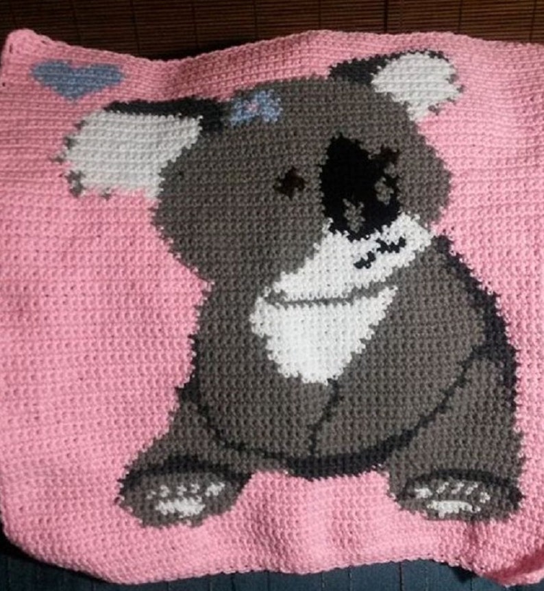 Baby Koala Love Crochet Pattern Graph PDF Girl Blanket Afghan Etsy
