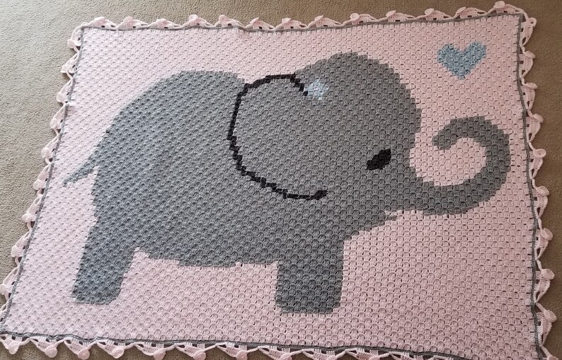 Elephant Parade 3D Border Edging Crochet Pattern for Afghan Etsy