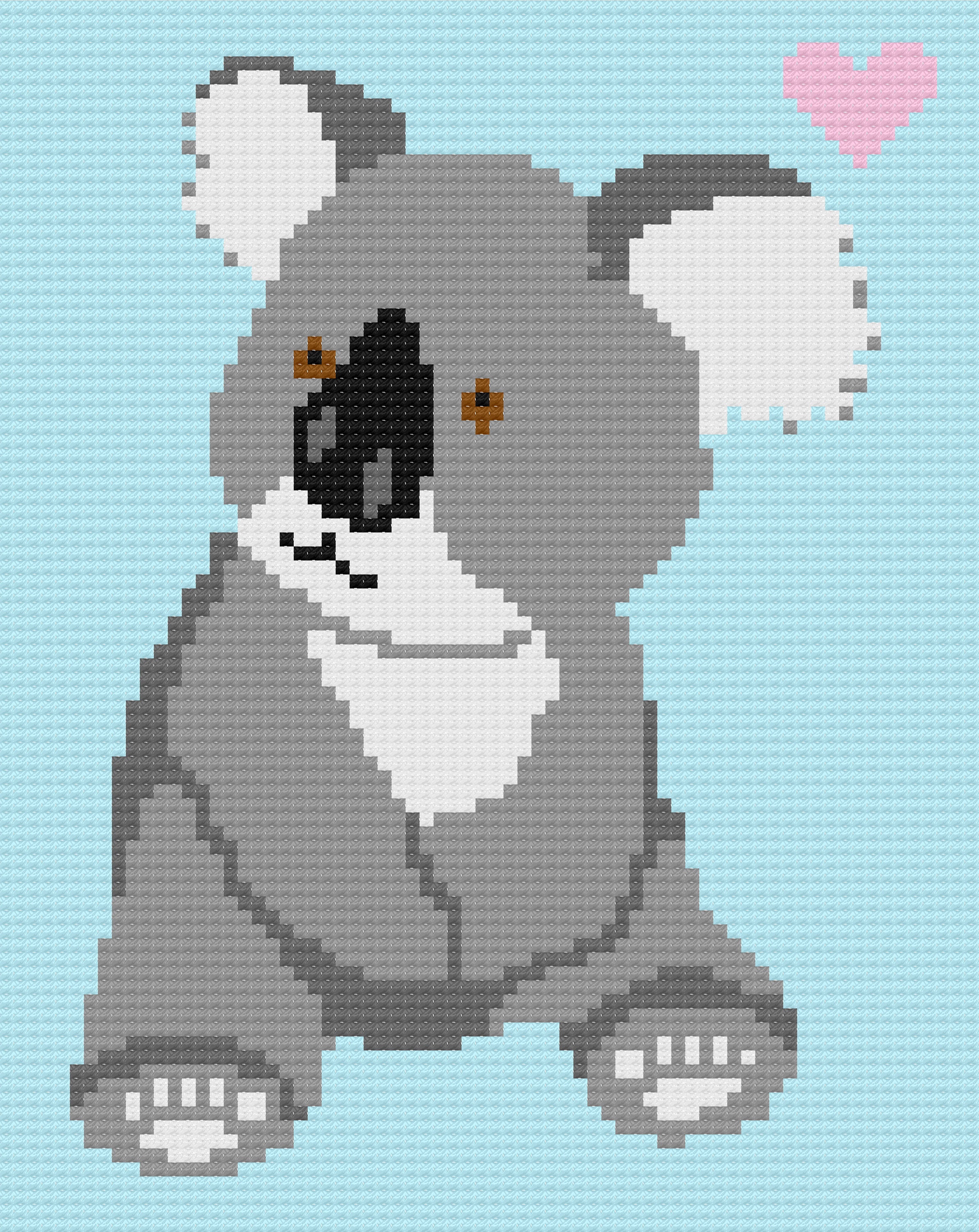 Baby Koala Love Crochet Pattern Graph PDF Girl Blanket Afghan Etsy
