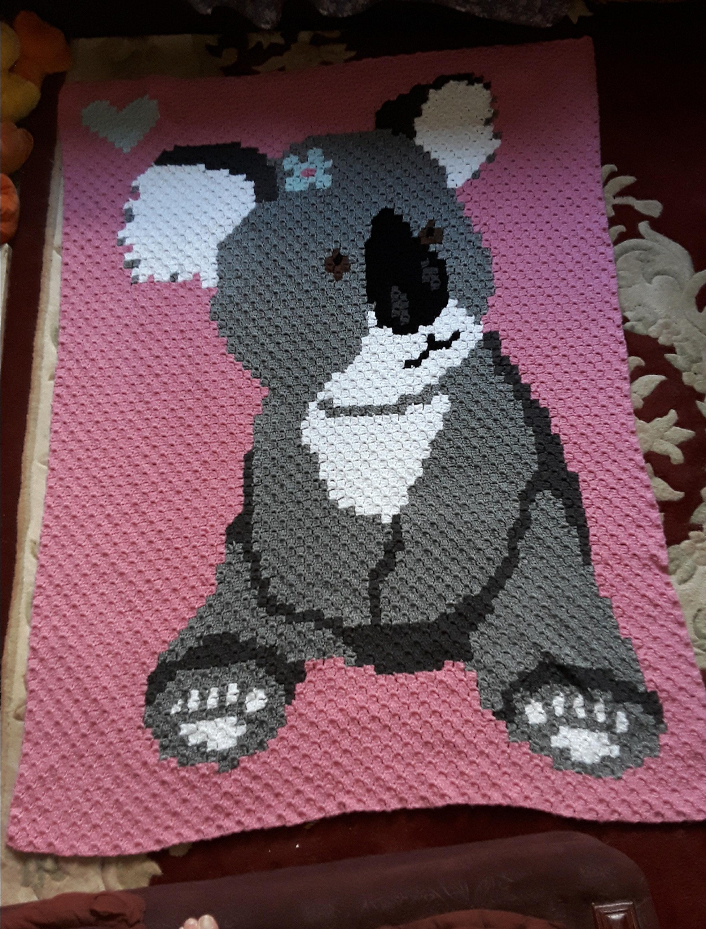 Baby Koala Love Crochet Pattern Graph PDF Girl Blanket Afghan Etsy