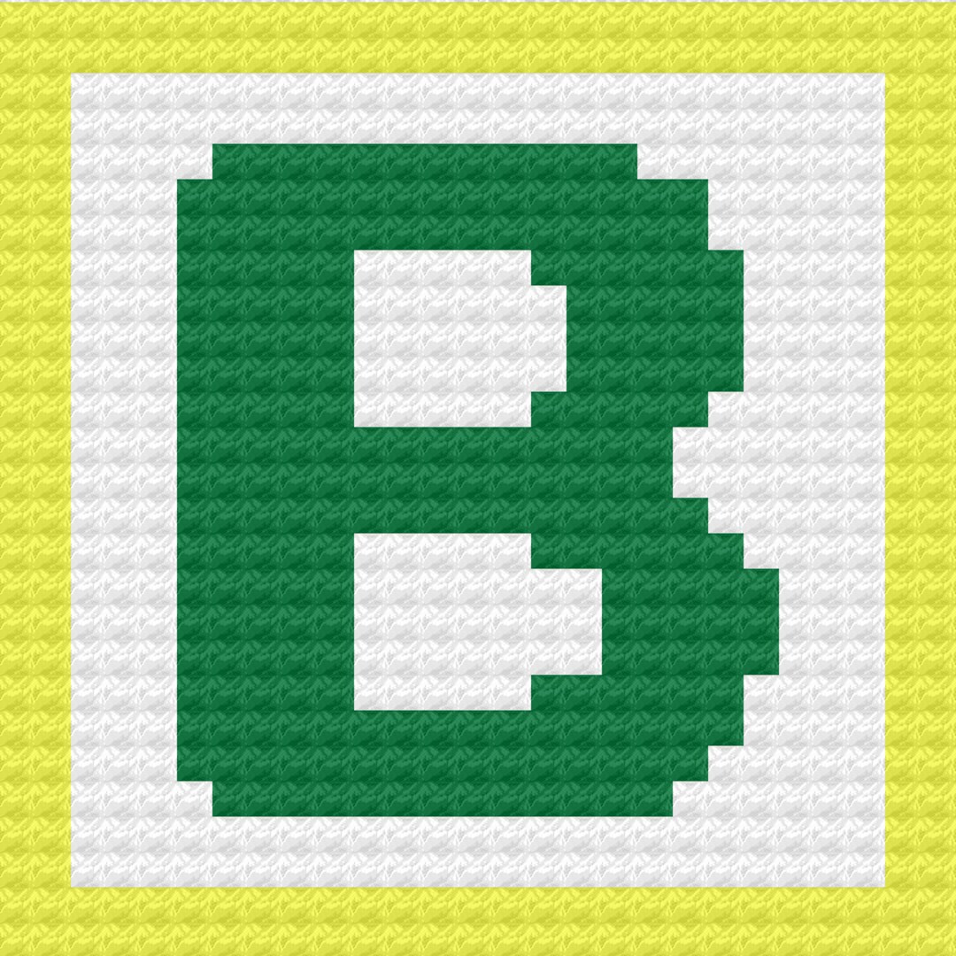Children's Toy Block Letter B Throw Pillow C2C Crochet - Etsy