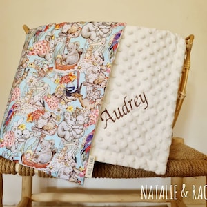 Personalized Blanket, Personalised Blanket, Comforter, Security Blanket, Baby Shower, Baby Present, Australian Animals, Koalas, May Gibbs