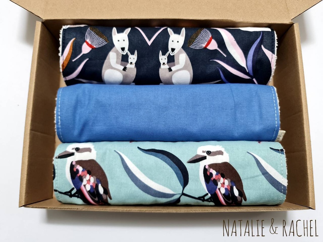 Set of 3 Burp Cloths australian Animals Kookaburra Etsy Australia