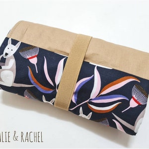 changing mat, waterproof, baby shower, portable changing mat, , australian animal , Diaper changing pads, kangaroos, navy