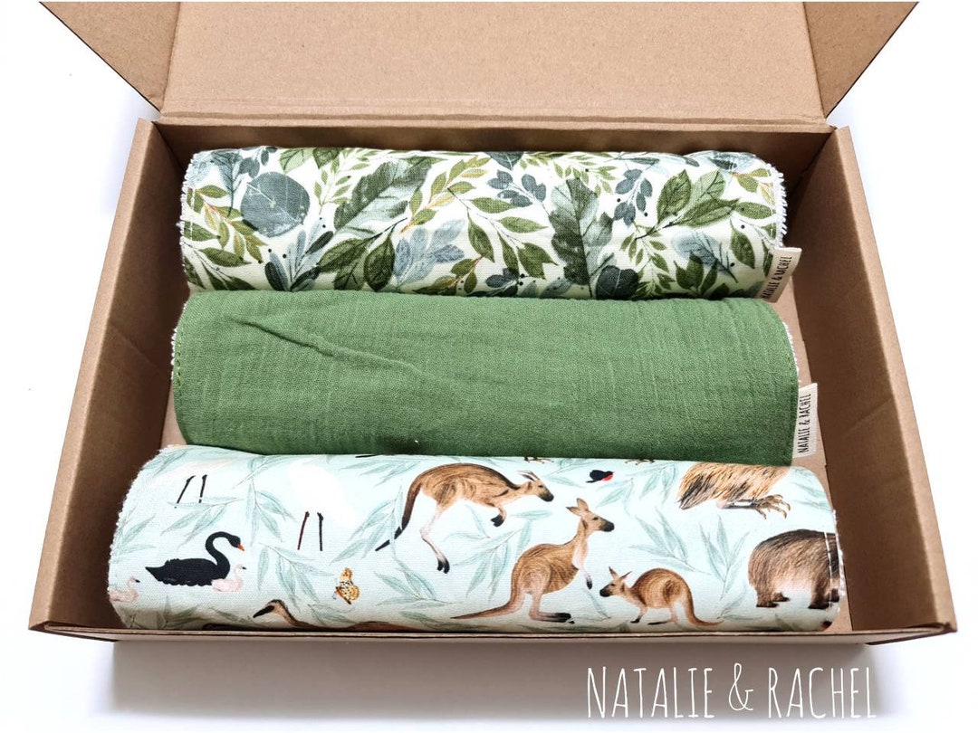 Set of 3 Burp Cloths ,australian Animals, Burp Cloth, Baby Shower, Baby