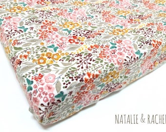 Baby change pad cover, change mat cover, change table cover, fitted cover, nursery,  baby, pink, floral