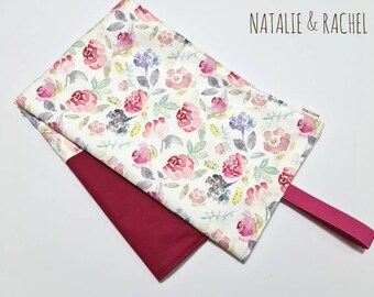 changing mat, waterproof changing mat, baby shower, portable changing mat,watercolor,  floral, Diaper changing pads, pink