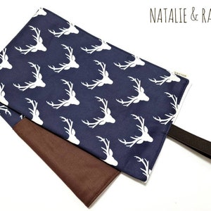 changing mat, waterproof changing mat, baby shower, portable changing mat, ,deers , Diaper changing pads, navy