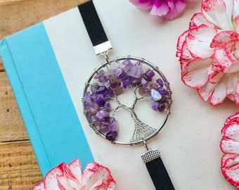 Amethyst Tree of Life Bookmark • Purple Tree Bookmark • Unique Bookmark • Cool Bookmark • Aesthetic Bookmark • Personalized Bookmark