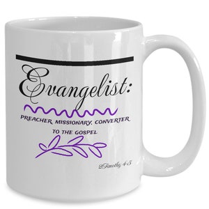 Taza de evangelista, taza de cita cristiana, taza de cerámica cristiana