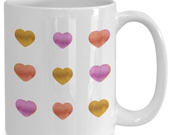Three Hearts Mug| Nine Heart Mug| Christian Faith Mug| Christian Ceramic Mug| Faith Mug| Friendship Mug| CE2 Mug