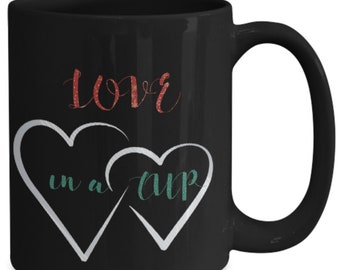 Two Heart Mug| Interlocked Heart Mug| Couples gift|