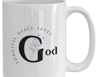 God Saves Mug, Christian Faith Gifts, Christian Quote Mug, Christian Ceramic Mug, Faith Mug,