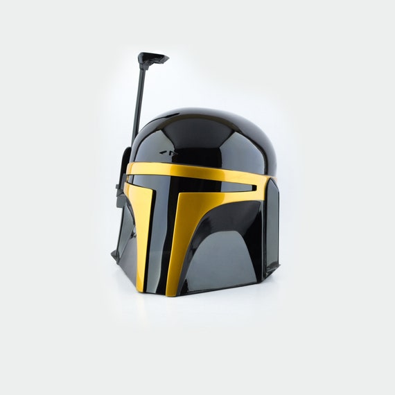 Star Wars Jango Fett Gold Schwarz Helm Mandalorian Star Wars Etsy