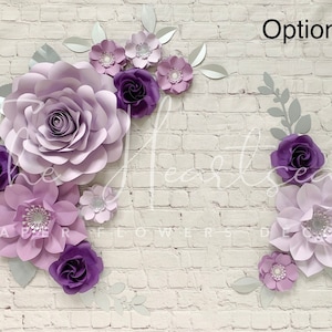 Purple, Lavender and Mauve Paper Flowers - Set of 12 Paper Flowers - Nursery Wall Decor - Girls Room Paper Flowers Wall decor - Customized