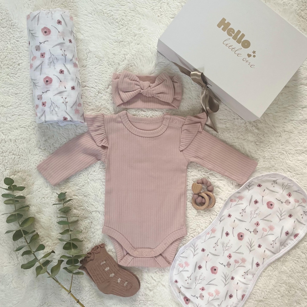 Personalized Wildflower Baby Gift Box – Organic Cotton Set, Newborn ...