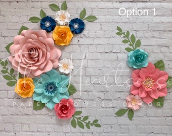 Paper Flowers inspired by Floral Field by Cloud Island- FREE CUSTOMIZATION - Nursery paper flowers - Paper Flowers- Nursery wall decor