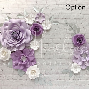 Purple, Lavender and Mauve Paper Flowers - Set of 12 Paper Flowers - Nursery Wall Decor - Girls Room Paper Flowers Wall decor - Customized