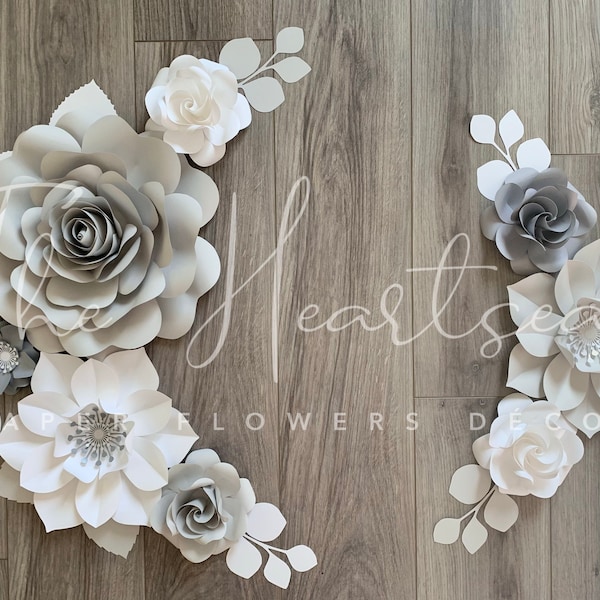 Grey Paper Flowers Etsy