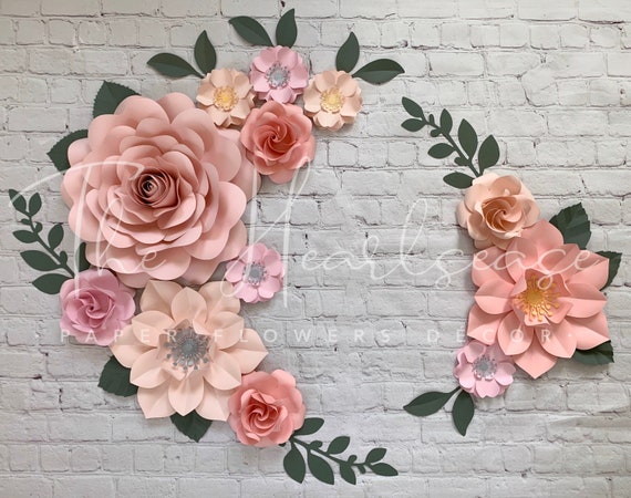 Sweet Jojo Watercolor Floral Inspired Set of 12 Paper Flowers