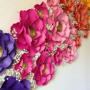 Fiesta Paper Flower Wall Decor – Bright Bold Mexican-Inspired Backdrop for Events, Birthdays, Baby Showers, Weddings & Quinceañeras