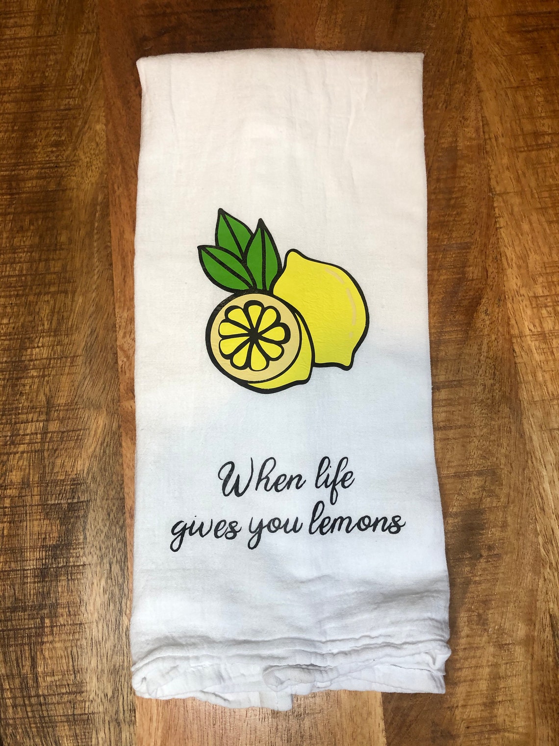 Cute Lemon Tea towel Fruit flour sack towels for kitchen Etsy