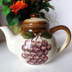 Vintage Ceramic Teapot Fruit Themed