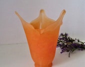 Orange Slag Glass Light Fixture Shade Globe Candelabra Hurricane Chimney