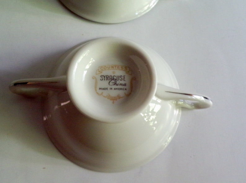 Syracuse COUNTESS China Teacup Coffee Cup Platinum Trim Made In America