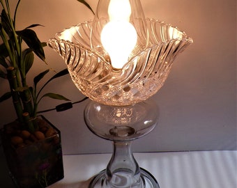 Antique Electrified Hurricane Lamp: Early 20th Century Table Lamp