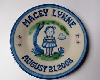 Vintage M A Hadley Pottery Macey Lynne Plate