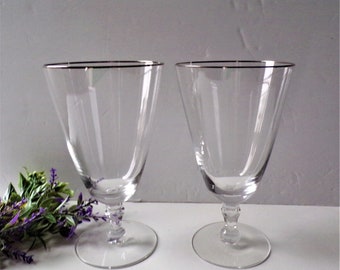 s Fostoria Engagement Platinum Trim #6092 Iced Tea Footed Tumbler s Fostoria Engagement Platinum Trim #6092 Iced Tea Footed Tumbler