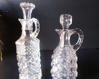 Vintage Cruet Glasses with stoppers Lot of 2