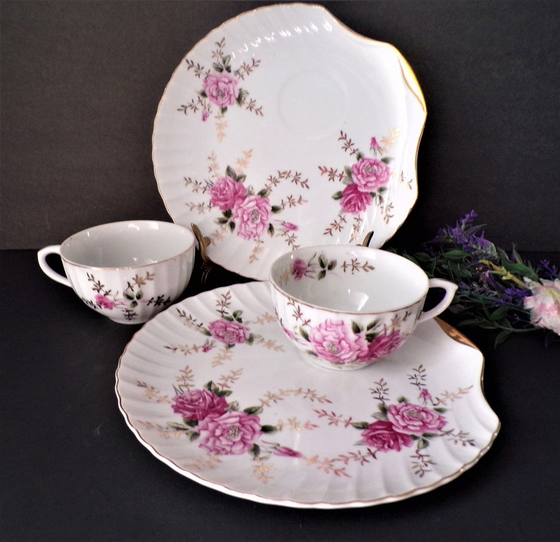 Vintage Yamaka China Made in Japan Snack Plate and Cup Set Etsy