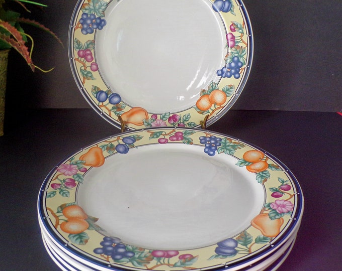 Vintage Oneida China Genuine Stoneware Orchard Pattern Set of 5 Dinner Plates Etsy