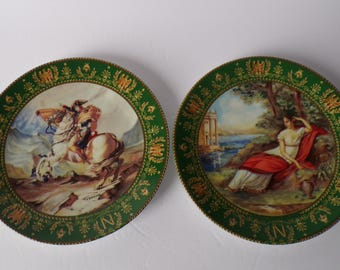 Josephine and Bonaparte Porcelain Limoges Plates by Claude Boulme