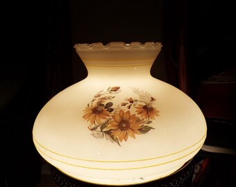 Vintage Sunflower Motif Replacement Glass Lamp Shade
