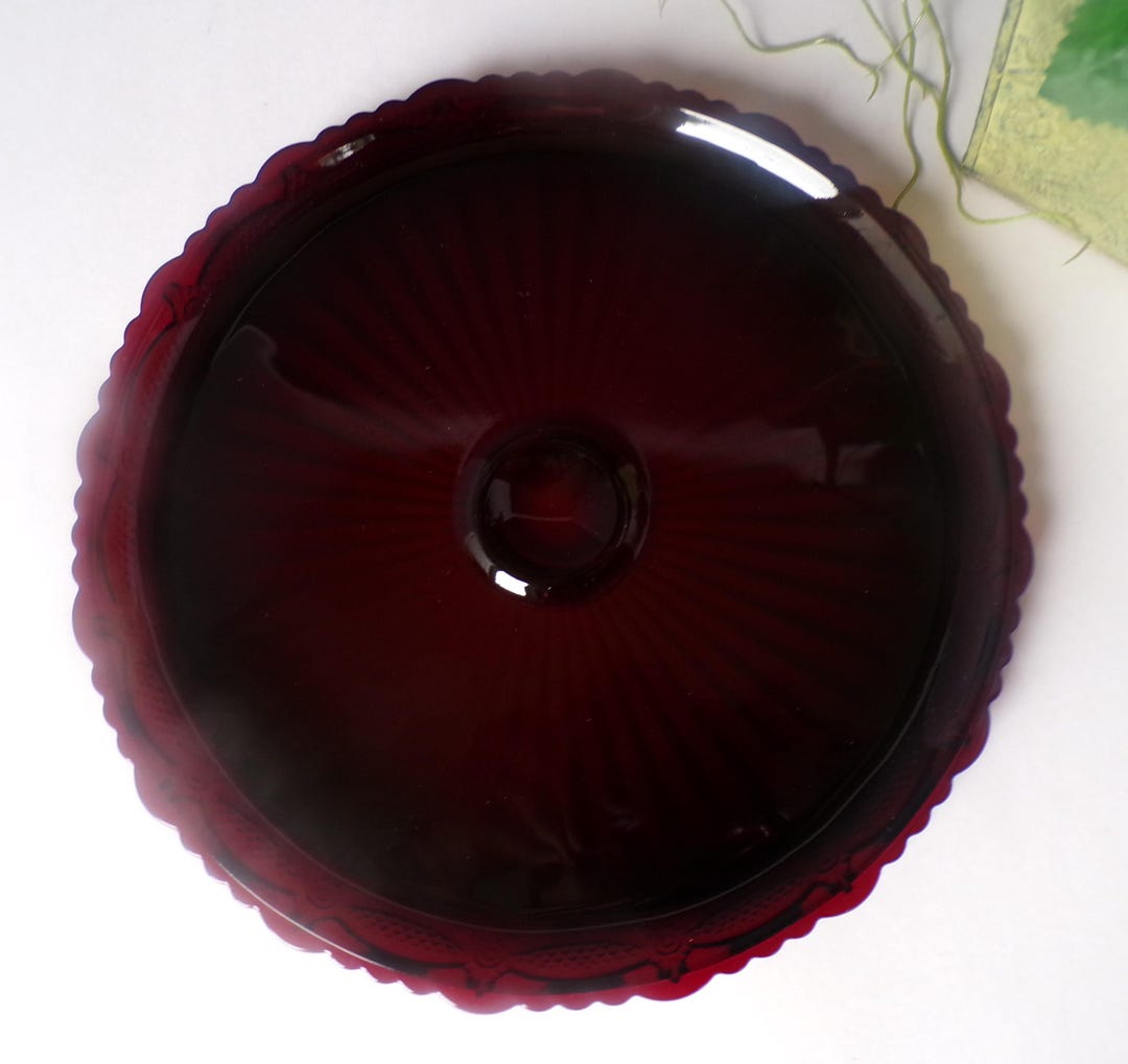 HTF Avon Glass Ruby Red Cape Cod Chip and (dip) Tray - Etsy