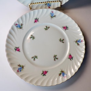 2 Royal Tettau China Dresden Flowers Gold Rim Salad Plates