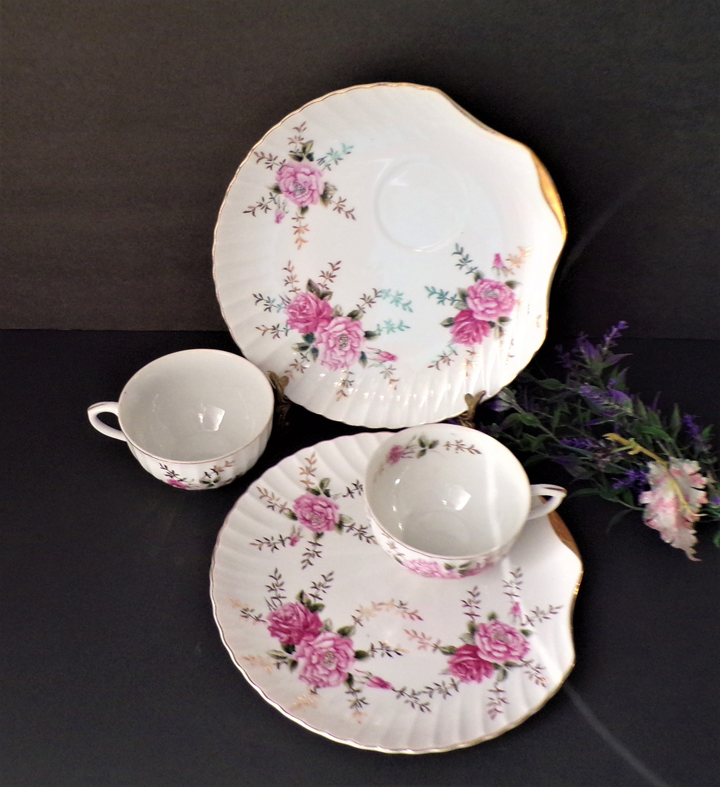 Vintage Yamaka China Made in Japan Snack Plate and Cup Set Etsy