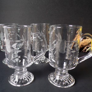 Vintage Princess House Glass Heritage Irish Mugs Set of 4