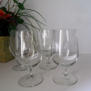 Vintage Clear Beer/Water/Wine Goblets Set of 4
