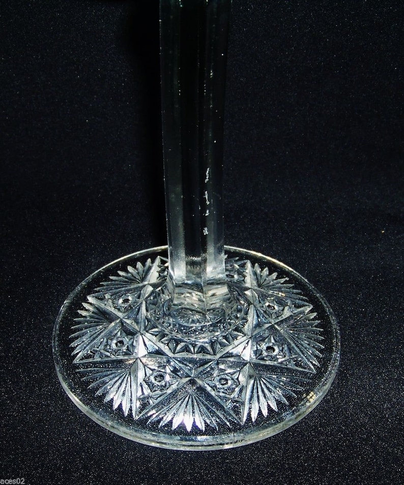 EAPG Tall Compote Clear Pressed Glass Hobstar and Sawtooth 6 Etsy